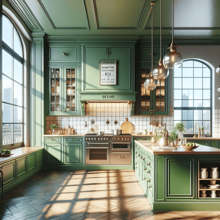 grüne Küche im Vintage Chic Stil-Frankfurt am Main