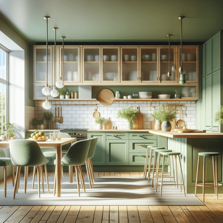 grüne Küche im skandinavischen Stil-Frankfurt am Main