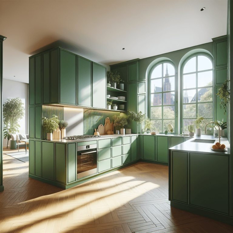 grüne Küche in U-Form-Frankfurt am Main