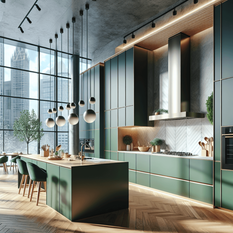 grüne einzeilige Küche-Frankfurt am Main