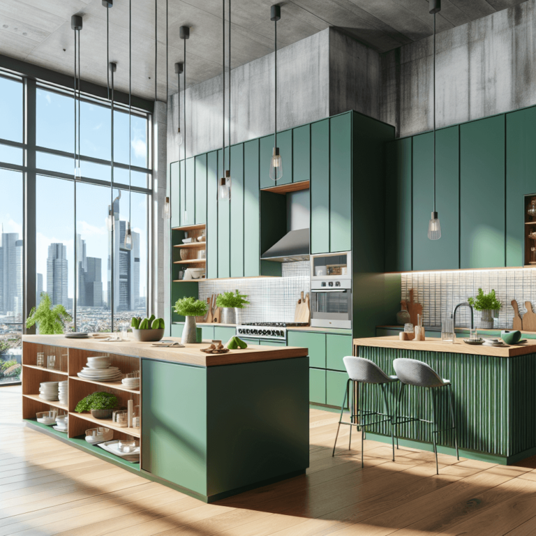 grüne mehrzeilige Küche-Frankfurt am Main