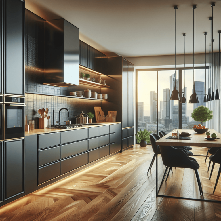 schwarze Einbauküche-Frankfurt am Main