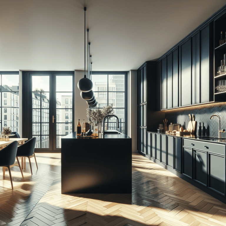 schwarze Freistehende Küche-Frankfurt am Main