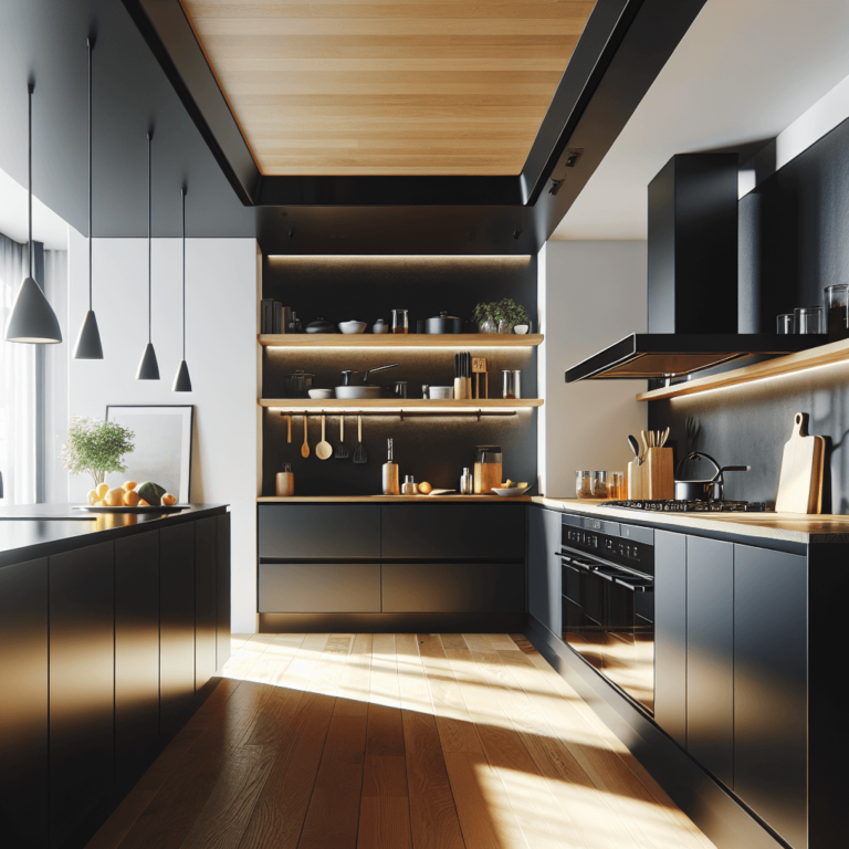 schwarze Küche für Dachschräge-Frankfurt am Main