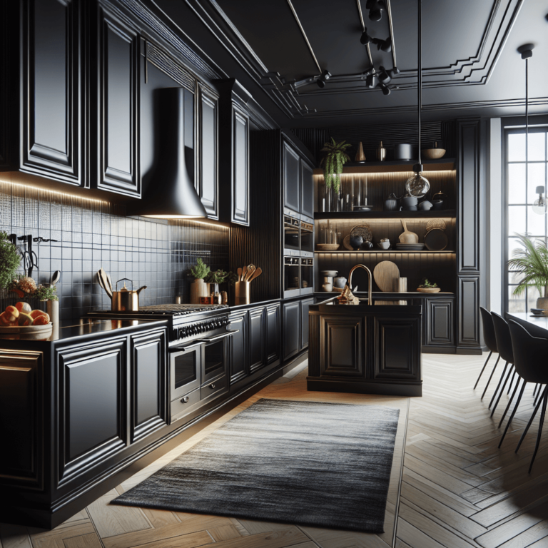 schwarze Küche im Art-Deco-Stil-Frankfurt am Main
