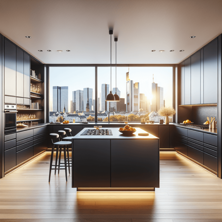 schwarze Küche in U-Form-Frankfurt am Main