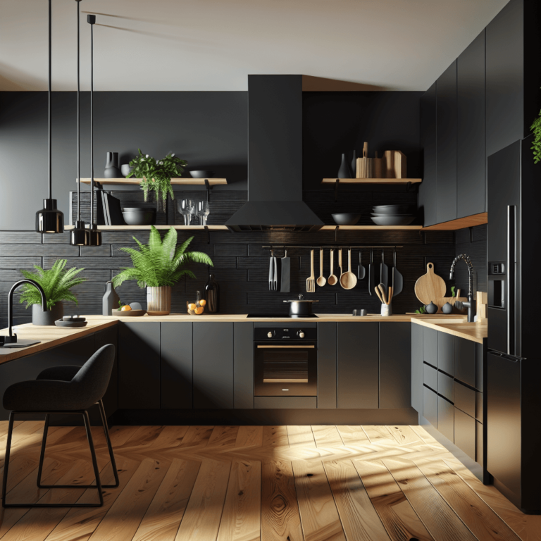 schwarze Minimalismus Küche-Frankfurt am Main