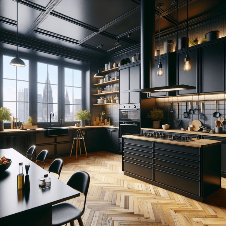 schwarze Retro Küche-Frankfurt am Main