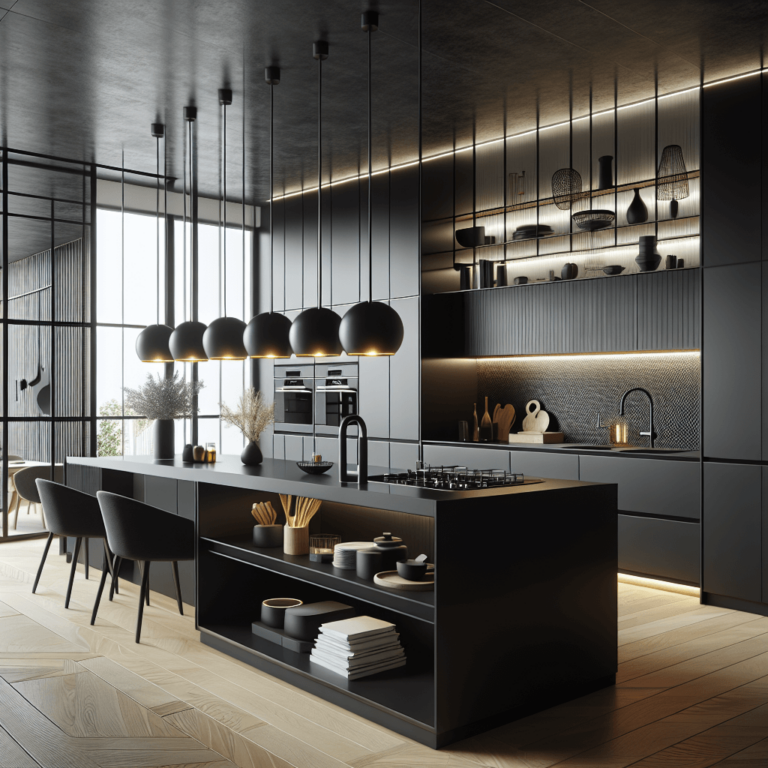 schwarze Wohnküche-Frankfurt am Main