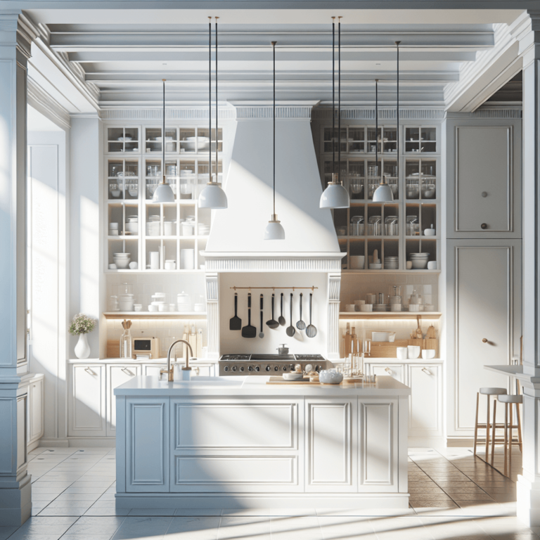 weiße Küche im Art-Deco-Stil-Frankfurt am Main