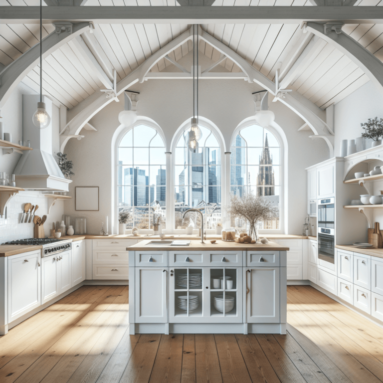 weiße Küche im Bauernhausstil-Frankfurt am Main