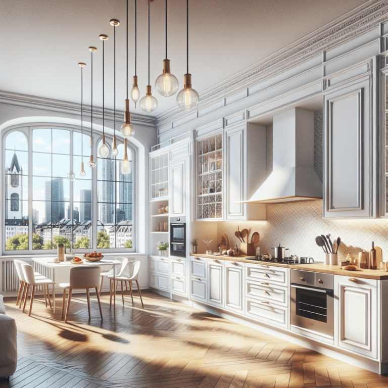 weiße Küche im Vintage Chic Stil-Frankfurt am Main